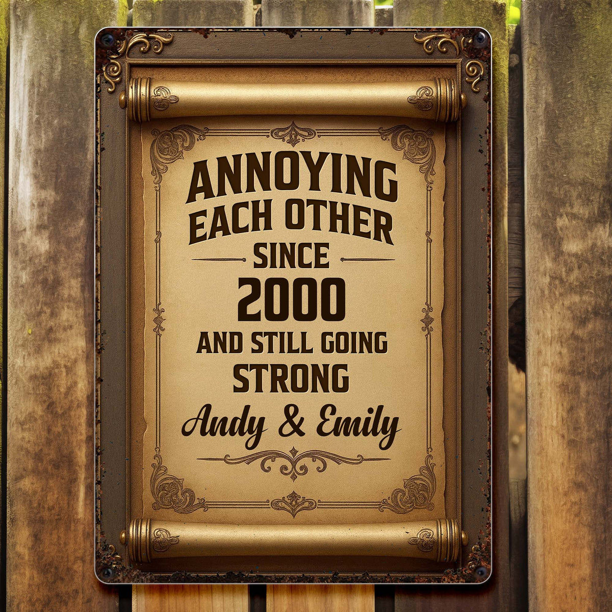 Annoying Each Other Since Personalized Metal Sign for Couples - Custom Vintage Keepsake