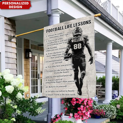 Custom Football Garden Flag personalization view for Dad