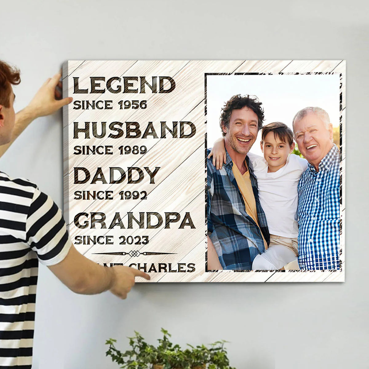 Custom Legend Husband Daddy Grandpa Canvas for Dad with personalized design details for meaningful gifting image 6