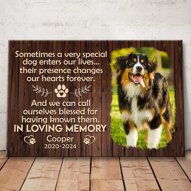 "Sometimes A Very Special Dog" Personalized Pet Memorial Canvas / Poster - Custom Wall Art Keepsake Gift