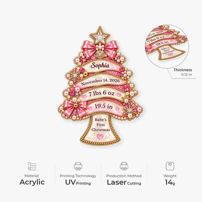 Tiny Miracle Personalized Baby's First Christmas Acrylic Ornament - Keepsake for New Parents