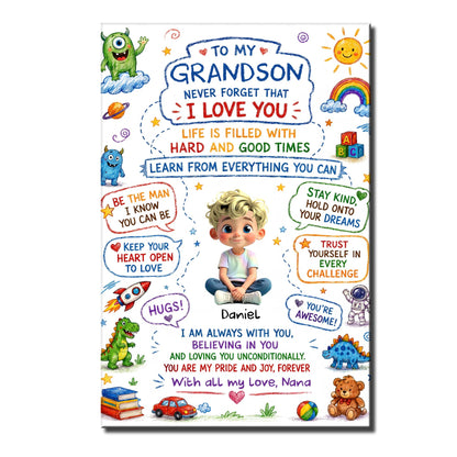 Personalized Grandson Poster Gift for Son/Grandson with personalized design details for meaningful gifting image 8