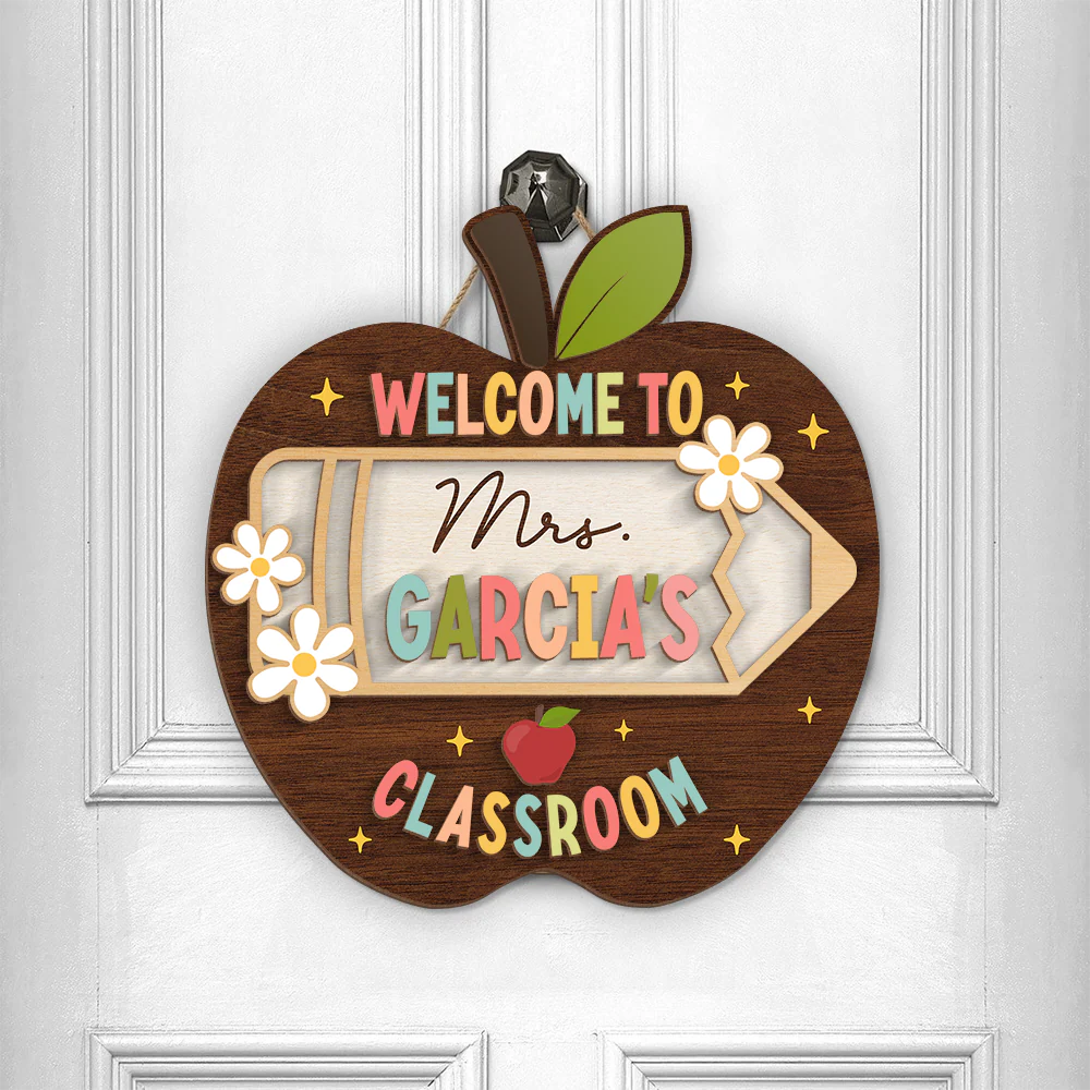 Personalized Teacher Classroom Door Sign for Teacher with personalized design details for meaningful gifting image 6