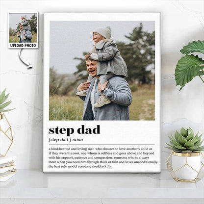 Step Dad Definition Personalized Canvas / Poster - Custom Photo Wall Art Gift