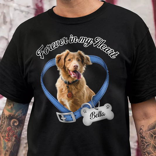 Forever In My Heart - Custom Pet Photo Memorial T-Shirt