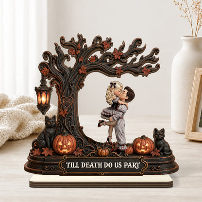 Personalized Halloween Couple Wooden Plaque personalization view for Couples