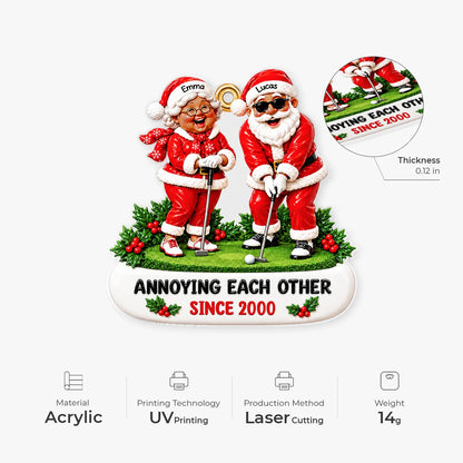 Growing Old Together Personalized Golf Couple Acrylic Ornament - Christmas Gift for Husband Wife