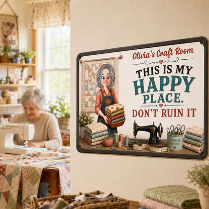 Metal Sign material and size view - Personalized Sewing Metal Sign