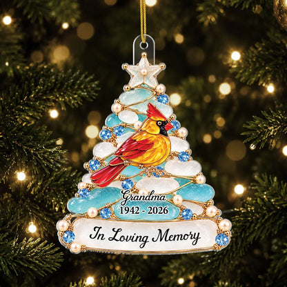 "We're Always With You" Custom Memorial Acrylic Ornament - Personalized Cardinal Remembrance Keepsake Gift
