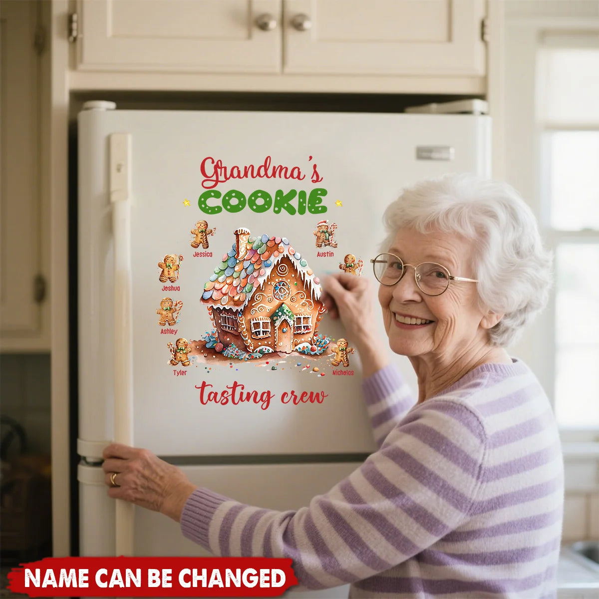 Grandma's Cookie Tasting Crew Custom Christmas Decal for Grandma