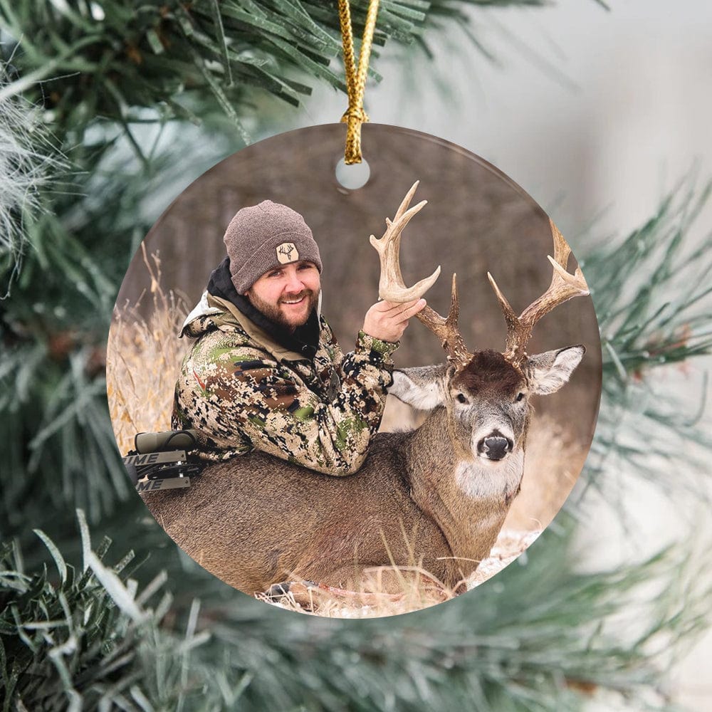PRINTS10 Custom Photo Your Deer Hunt Ceramic Ornament TH10 892169 3 inch