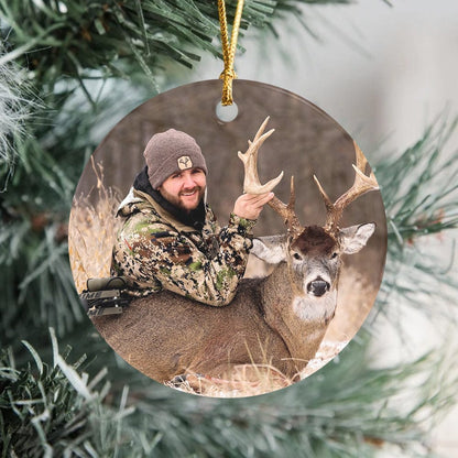PRINTS10 Custom Photo Your Deer Hunt Ceramic Ornament TH10 892169 3 inch