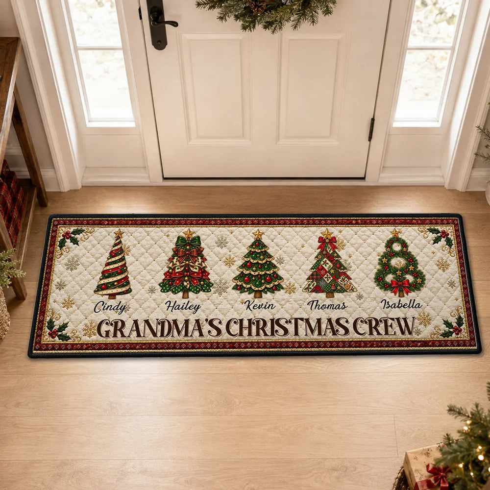 Custom Christmas Memories Made Here Personalized Runner Rug - Festive Family Holiday Doormat Gift