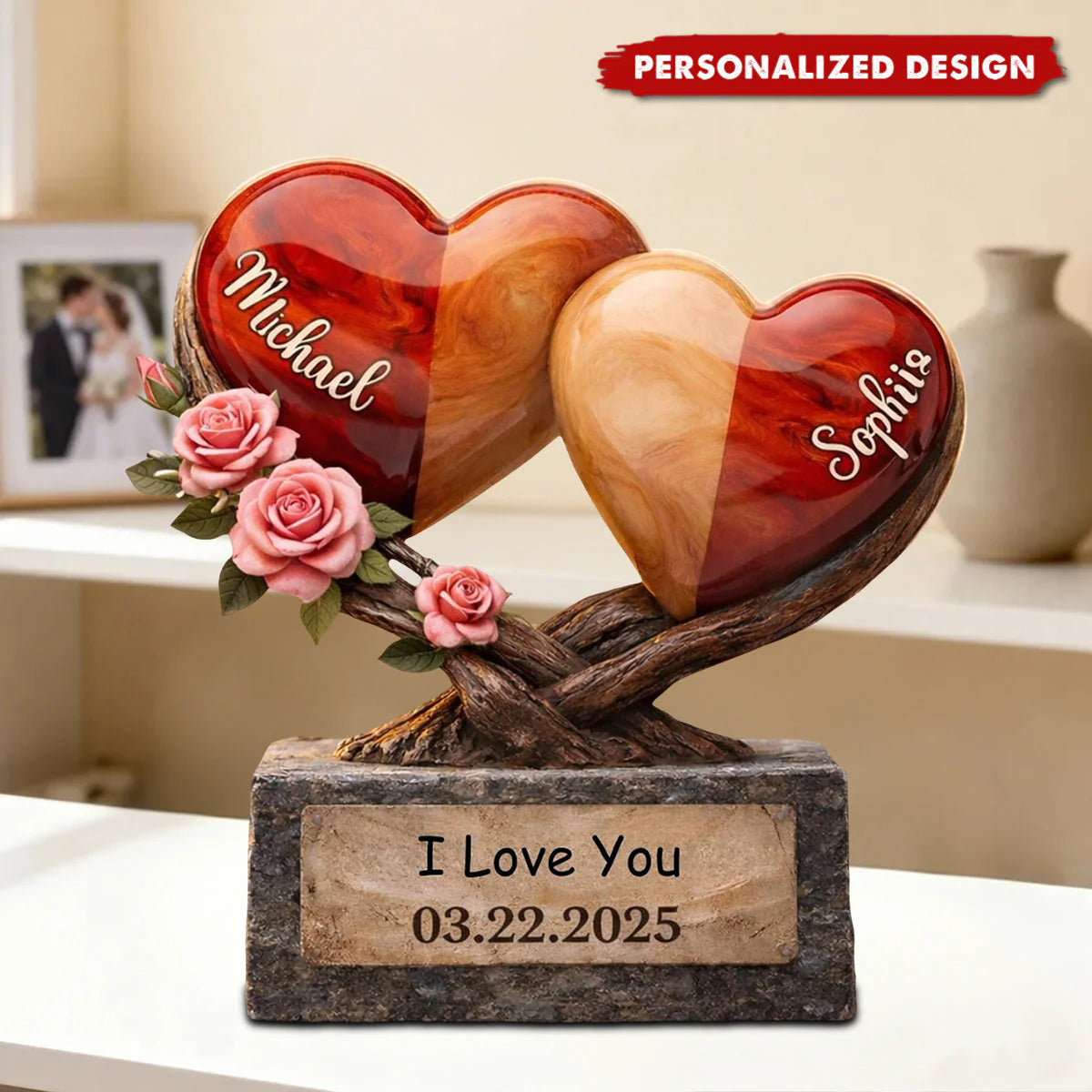 Custom Couple Acrylic Plaque for Couples with personalized design details for meaningful gifting