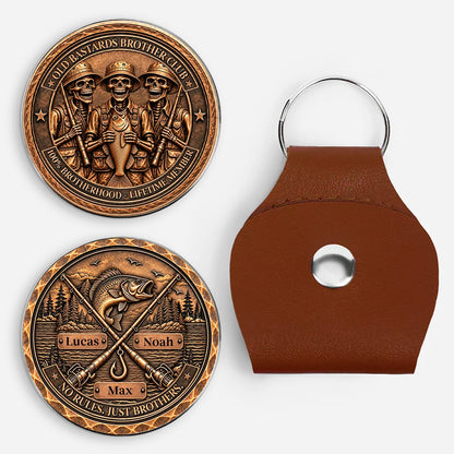 Brotherhood Lifetime Member Personalized Fishing - Custom Pocket Hug for Best Friends