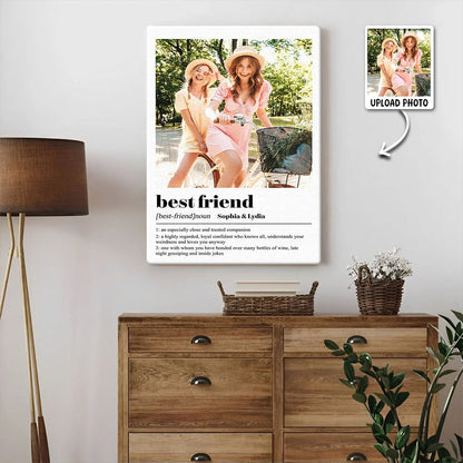 Best Friend Definition Personalized Photo Canvas / Poster - Custom Bestie Sister Gift