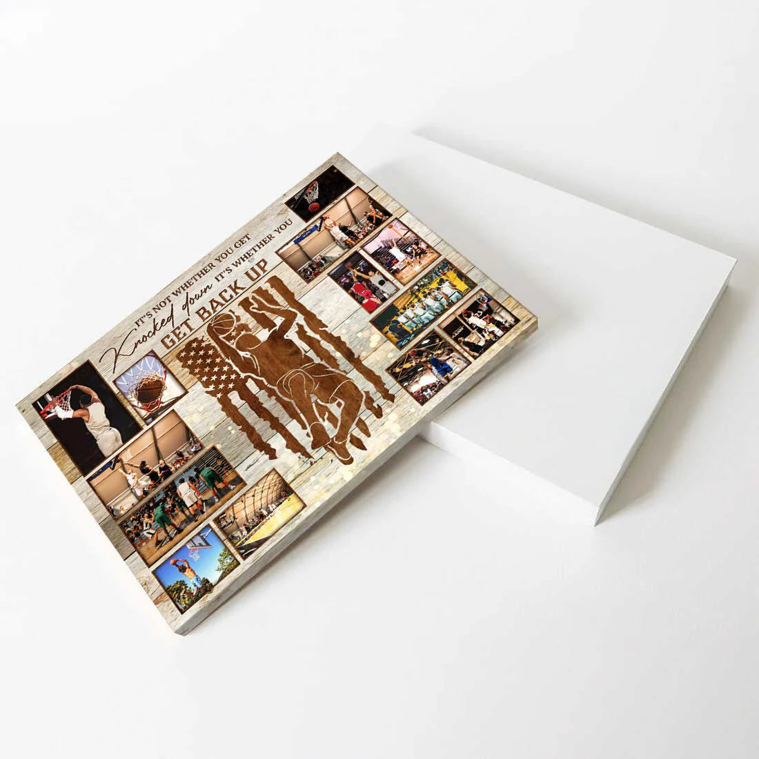Personalized basketball photos canvas with motivational quote for custom player or coach gift image 9