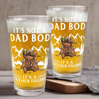 Custom Father Figure Beer Glass for Dad with personalized design details for meaningful gifting