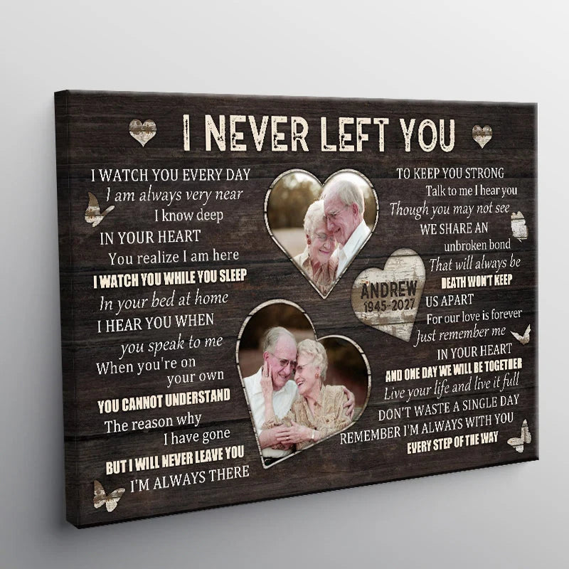 "I Never Left You I Watch You Everyday" - Personalized Memorial Canvas / Poster for Bereaved Family