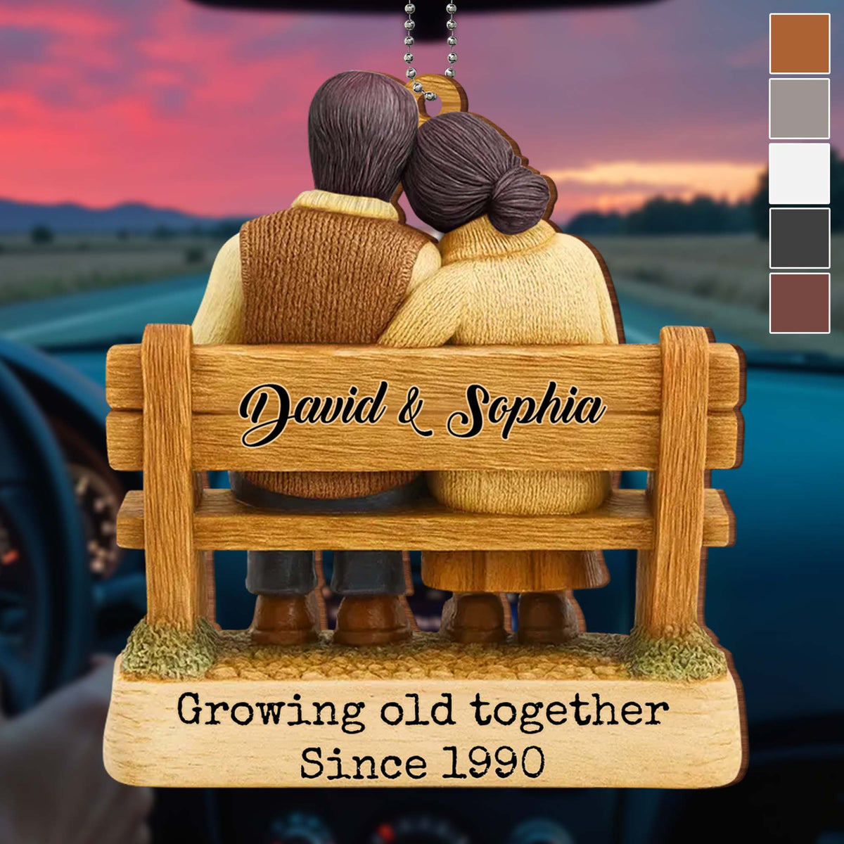 Growing Old Together Since, Loving Couple On Bench