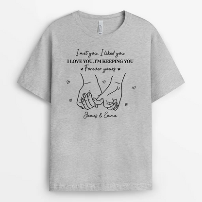T-Shirt / Hoodie material and size view - Personalized Couple Shirt