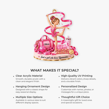"Just A Girl Who Loves Gymnastics" - Personalized Gymnastics Acrylic Ornament Gift