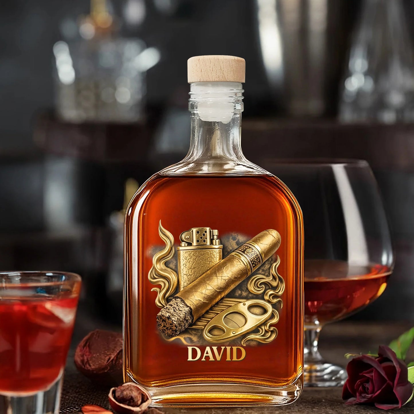 Personalized Whiskey Bottle Decanter personalization view for Dad