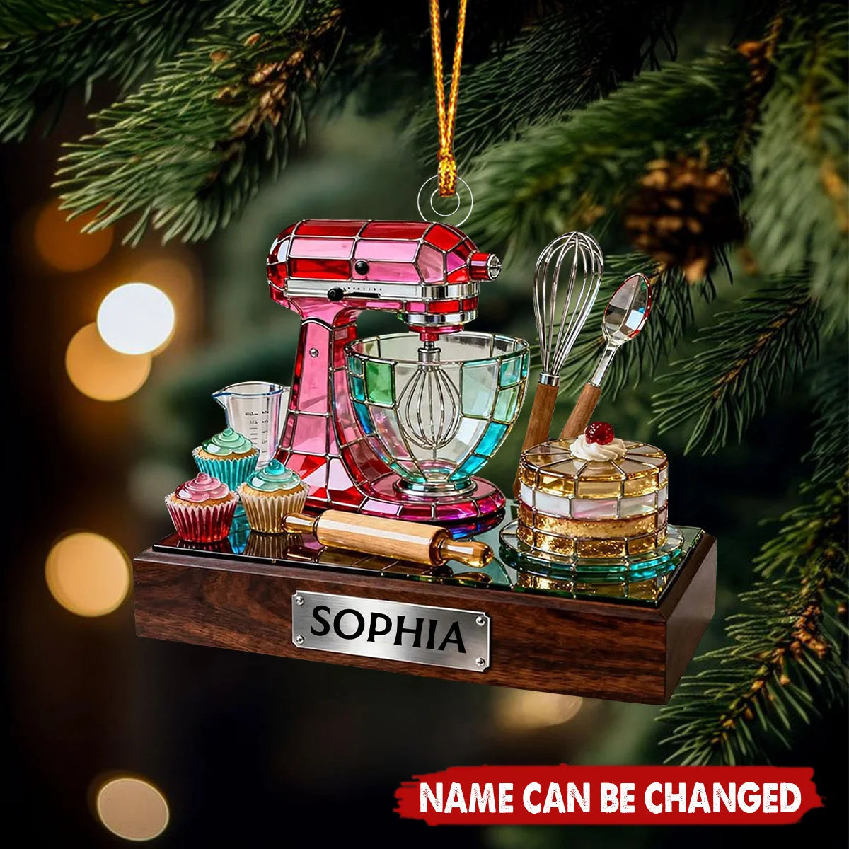 Baking Mixer Personalized Christmas Acrylic Ornament - Custom Kitchen Decor Gift for Bakers
