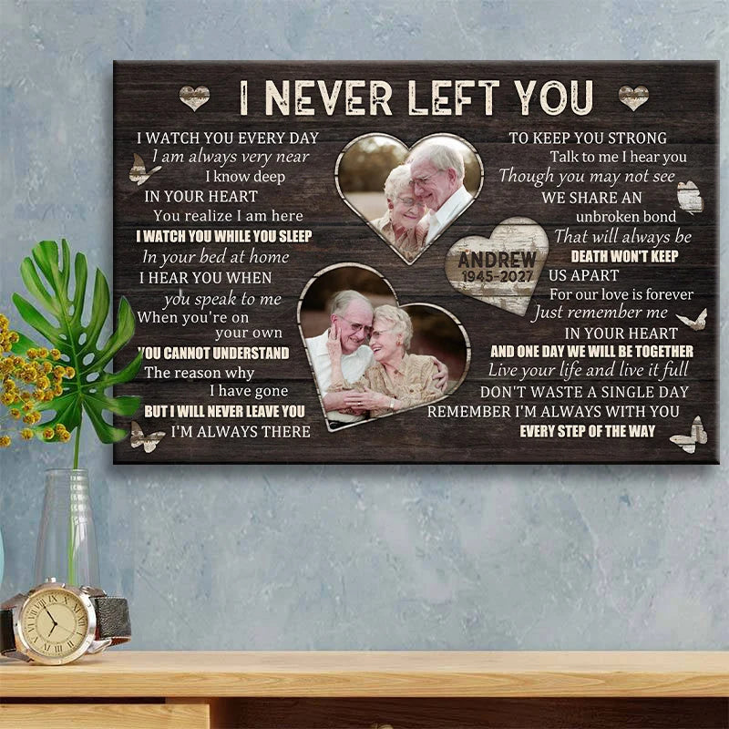 "I Never Left You I Watch You Everyday" - Personalized Memorial Canvas / Poster for Bereaved Family