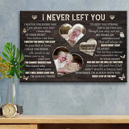 "I Never Left You I Watch You Everyday" - Personalized Memorial Canvas / Poster for Bereaved Family