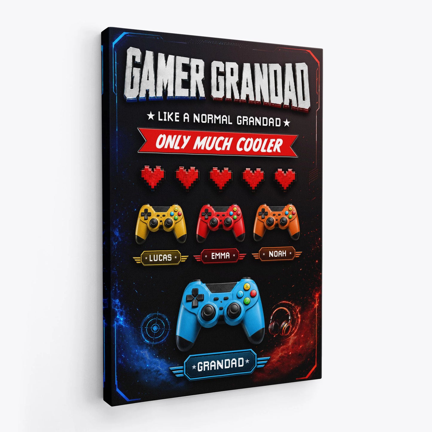 Custom Gamer Dad Canvas personalization view for Dad