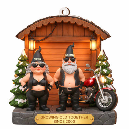 Growing Old Together With Couple And Motorcycle