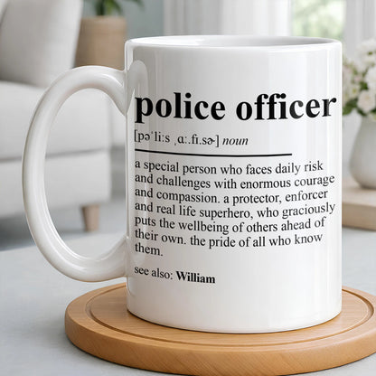 Personalized police officer definition mug with custom name print - unique gift for law enforcement image 6