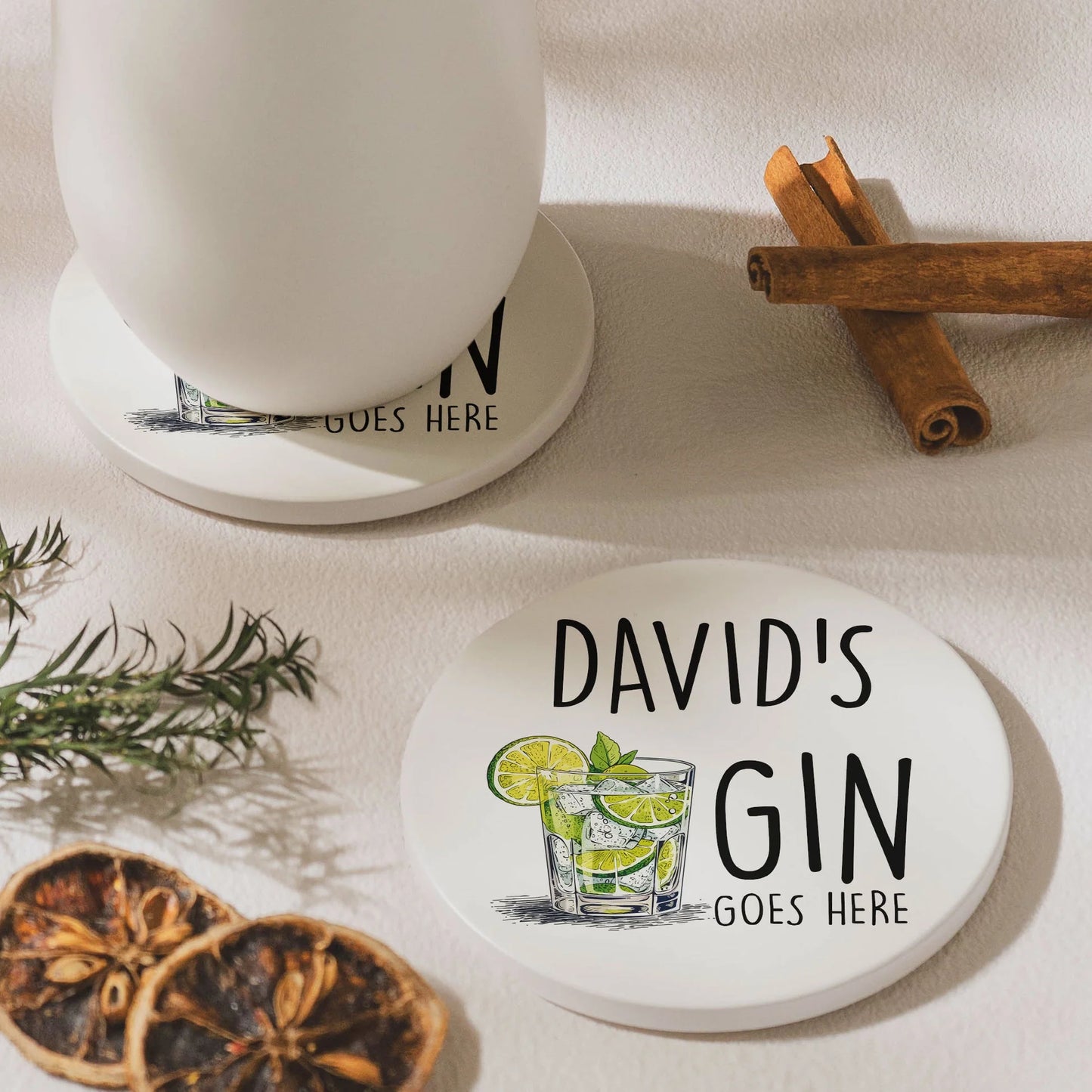 Ceramic Ornament material and size view - Personalized Ceramic Coaster