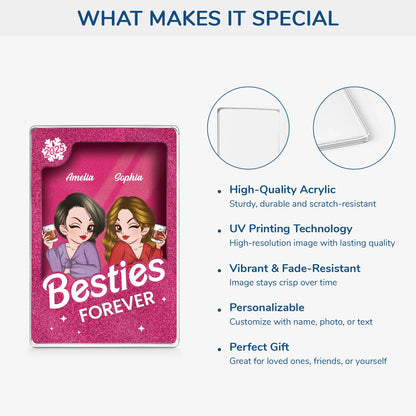 Besties Forever Personalized Acrylic Plaque - Custom Birthday Keepsake for Best Friends