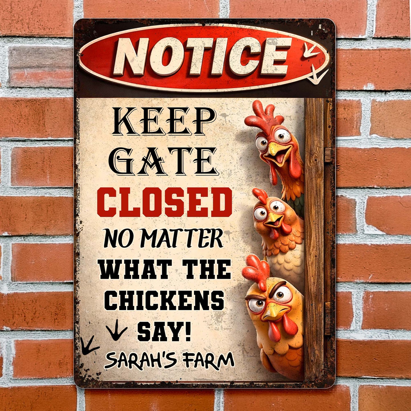 Custom Chicken Coop Sign personalization view for Family