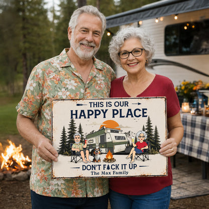 Custom Camping Metal Sign personalization view for Family