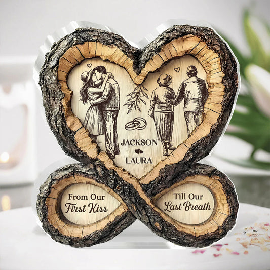 "Until The Very End" Personalized Plaque for Couples with personalized design details for meaningful gifting