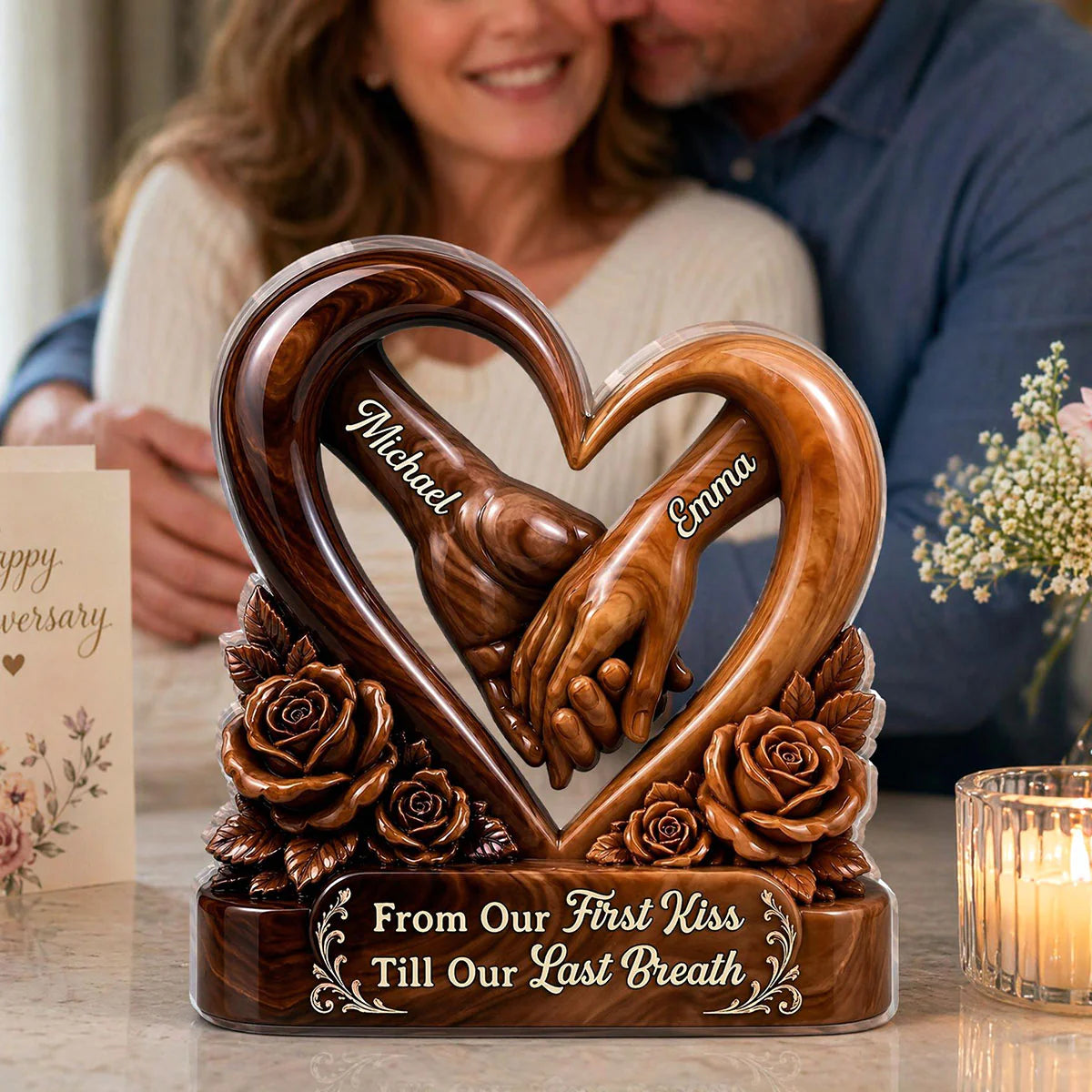Personalized Couple Acrylic Plaque for Wife with personalized design details for meaningful gifting image 6
