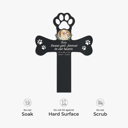 "Forever In Our Hearts" Custom Pet Memorial Metal Stake - Custom Photo Gift for Dog Lovers