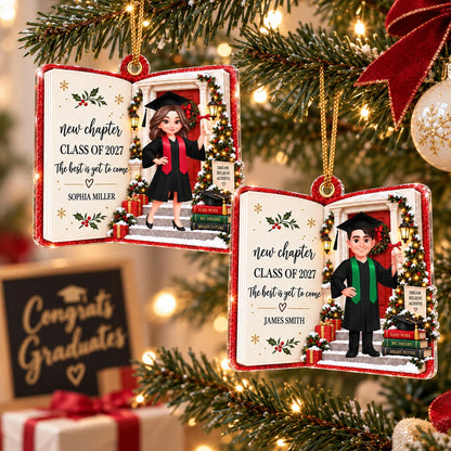 New Chapter The Best Is Yet to Come - Personalized Graduation Ornament for Daughter & Son