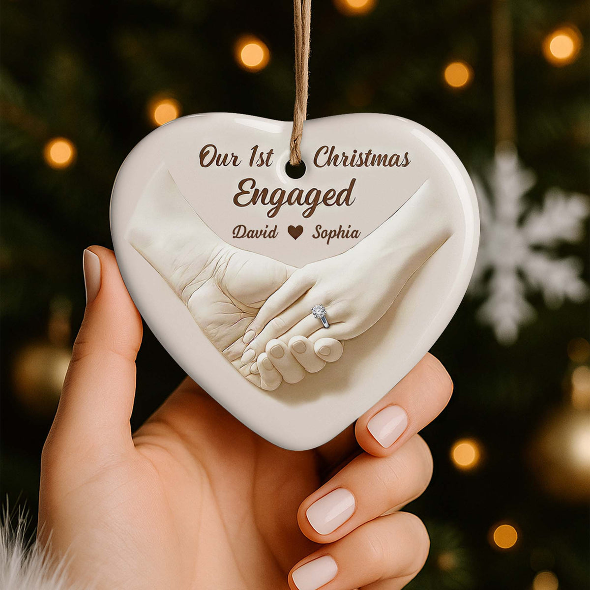 Our 1st Christmas Engaged, Holding Hands And Ring