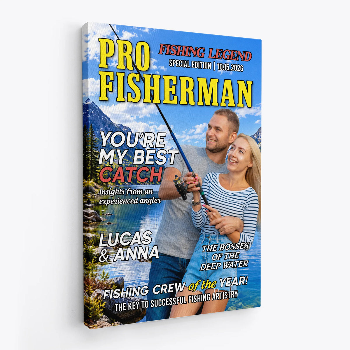 Catch Of A Lifetime Personalized Fishing Canvas / Poster - Custom Photo Art Gift for Dad