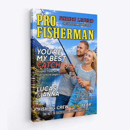 Catch Of A Lifetime Personalized Fishing Canvas / Poster - Custom Photo Art Gift for Dad
