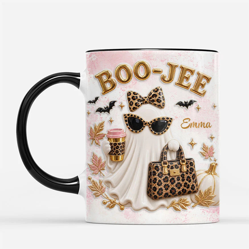 Boo-Jee Ghost Personalized Mug - Cute Boujee Halloween Coffee Cup for Best Friends