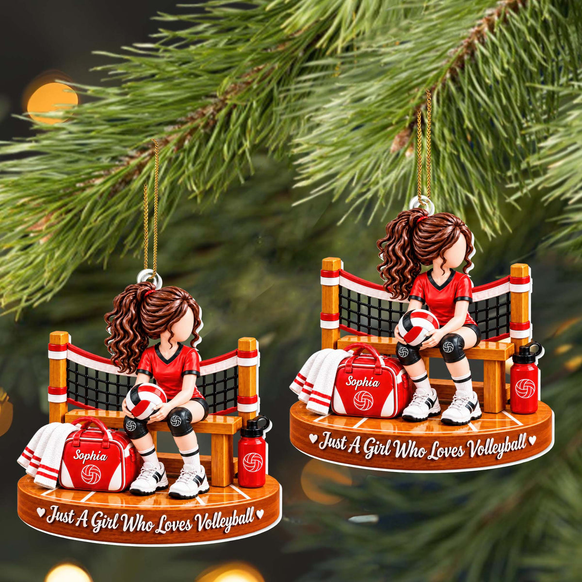 Just A Girl Who Loves Volleyball Personalized Acrylic Ornament - Daughter Sports Gift