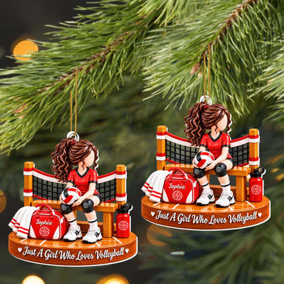 Just A Girl Who Loves Volleyball Personalized Acrylic Ornament - Daughter Sports Gift