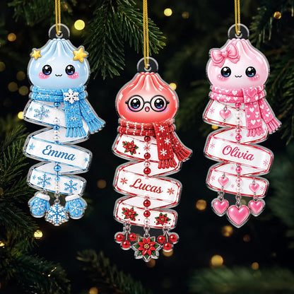 Cute Kawaii Dumpling Acrylic Ornament - Personalized Christmas Gift for Kids