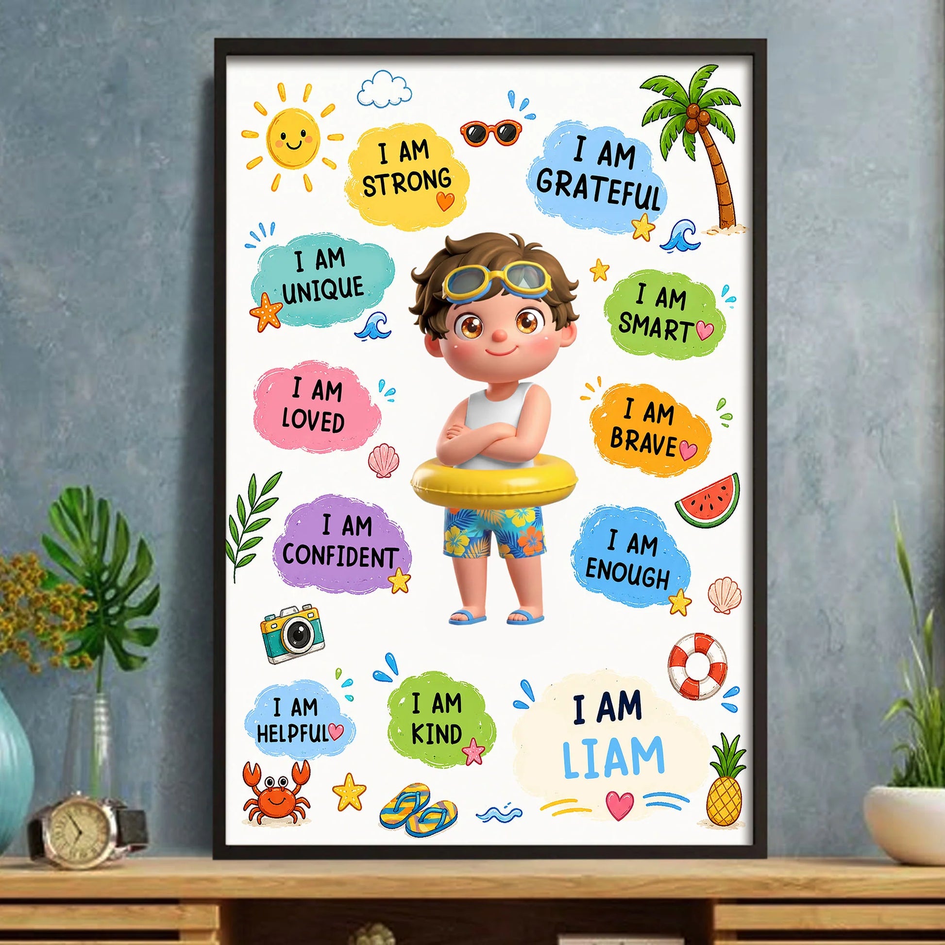Kids Positive Affirmations Poster personalization view for Son/Grandson