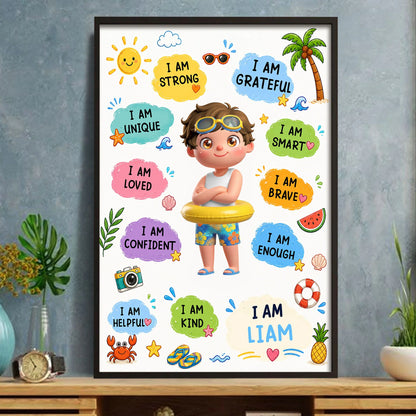 Kids Positive Affirmations Poster personalization view for Son/Grandson